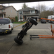 Quite possibly one of the sketchiest ways I’ve seen a car frame lifted up in a long time, but this is what they did to access some hard to reach items on the C3 frame. We might recommend borrowing a nice lift instead.